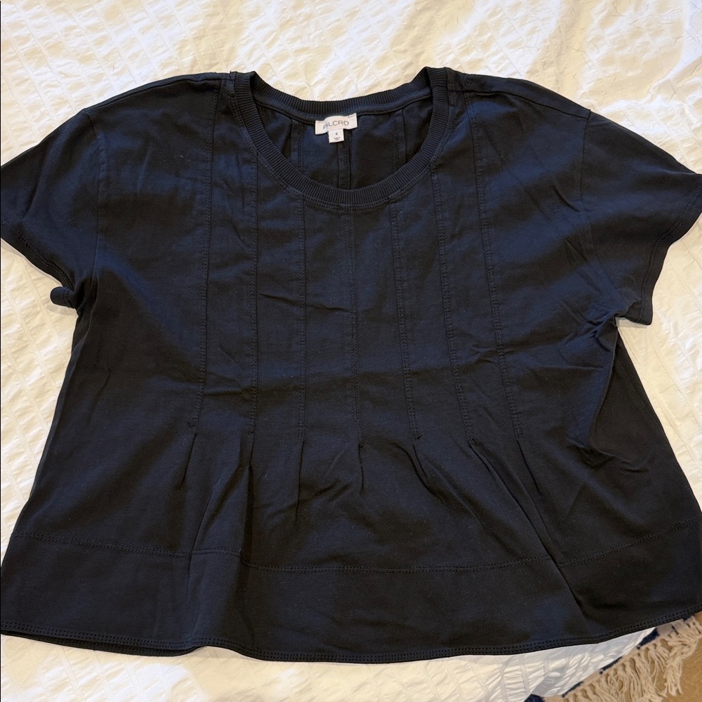 Pilcro Pleated Swing Tee - Black